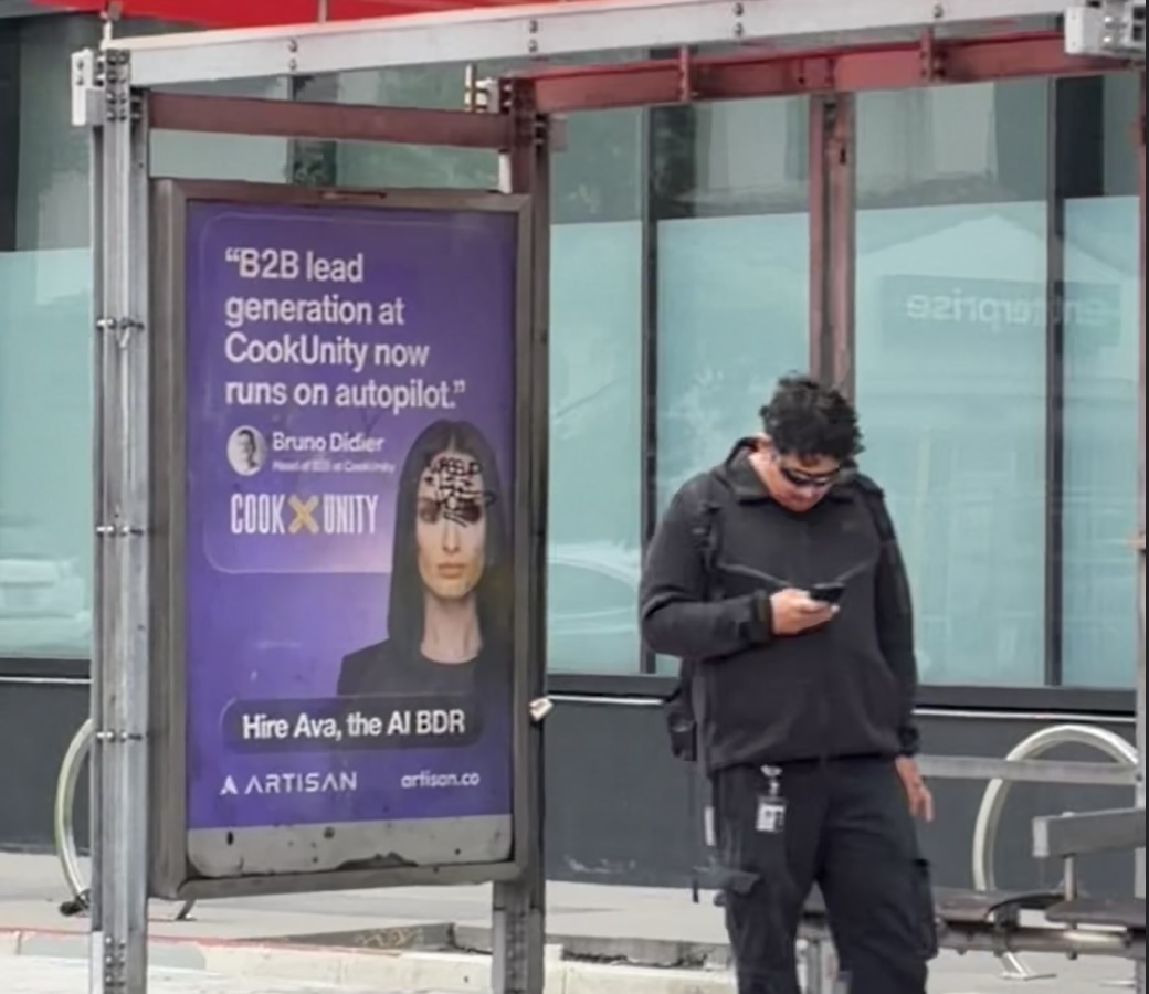 Artisan billboard at SF Bus Stop